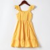 Sweet Yellow Ruffled Mom Girl Matching Dress - 1319