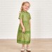 Sweet Green Lace Short Sleeve Mom Girl Matching Dress