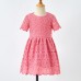 Sweet Pink Lace Short Sleeve Mom Girl Matching Dress - 13130