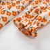 Casual Orange Corduroy Floral Long-sleeved Family Matching Outfits - 2122