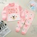 【9M-5Y】Girls Cartoon Print Cotton Long Sleeve Tee And Pants Pajamas Set