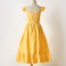 Sweet Yellow Ruffled Mom Girl Matching Dress - 1319