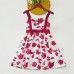 Sweet Rose Red Flower Mom Girl Matching Dress