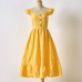 Sweet Yellow Ruffled Mom Girl Matching Dress - 1319