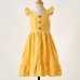 Sweet Yellow Ruffled Mom Girl Matching Dress - 1319