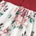 【0M-7Y】Girls Sweet Floral Print Red Dress And Romper ( Sold Separately ) - 33266