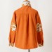 Casual Orange Corduroy Floral Long-sleeved Family Matching Outfits - 2122