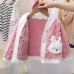 【12M-6Y】2-piece Girls Cute Bunny Pocket Coral Velvet Pajama Set