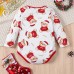 【0M-18M】Unisex Baby Cute Christmas Print Long Sleeve Romper