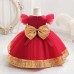 【6M-4Y】Girls Ruffled Sleeves Party Mesh Dress