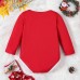 【0M-18M】Unisex Baby Cute Christmas Print Long Sleeve Romper