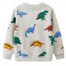 【18M-7Y】Boy Casual Colorful Dinosaur Printed Round Neck Sweatshirt