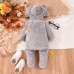 【0M-18M】Unisex Baby Cute Velvet Keep Warm Elephant Hooded Jumpsuit