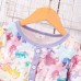 【2Y-7Y】Girl Casual Colorful Cartoon Animal Unicorn Floral Print Long Sleeve Dress