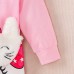 【3Y-8Y】Girl Cute Cat Print Colorblock Hooded Sweatshirt Dress With Crossbody Bag