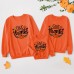 Thanksgiving Print Long Sleeve Family Matching Outfits