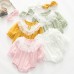 【0M-24M】2-piece Baby Girl Multicolor Cotton Jacquard Long Sleeve Romper With Hairband