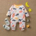 【0M-12M】Unisex Baby Dinosaur Print Long Sleeve Romper